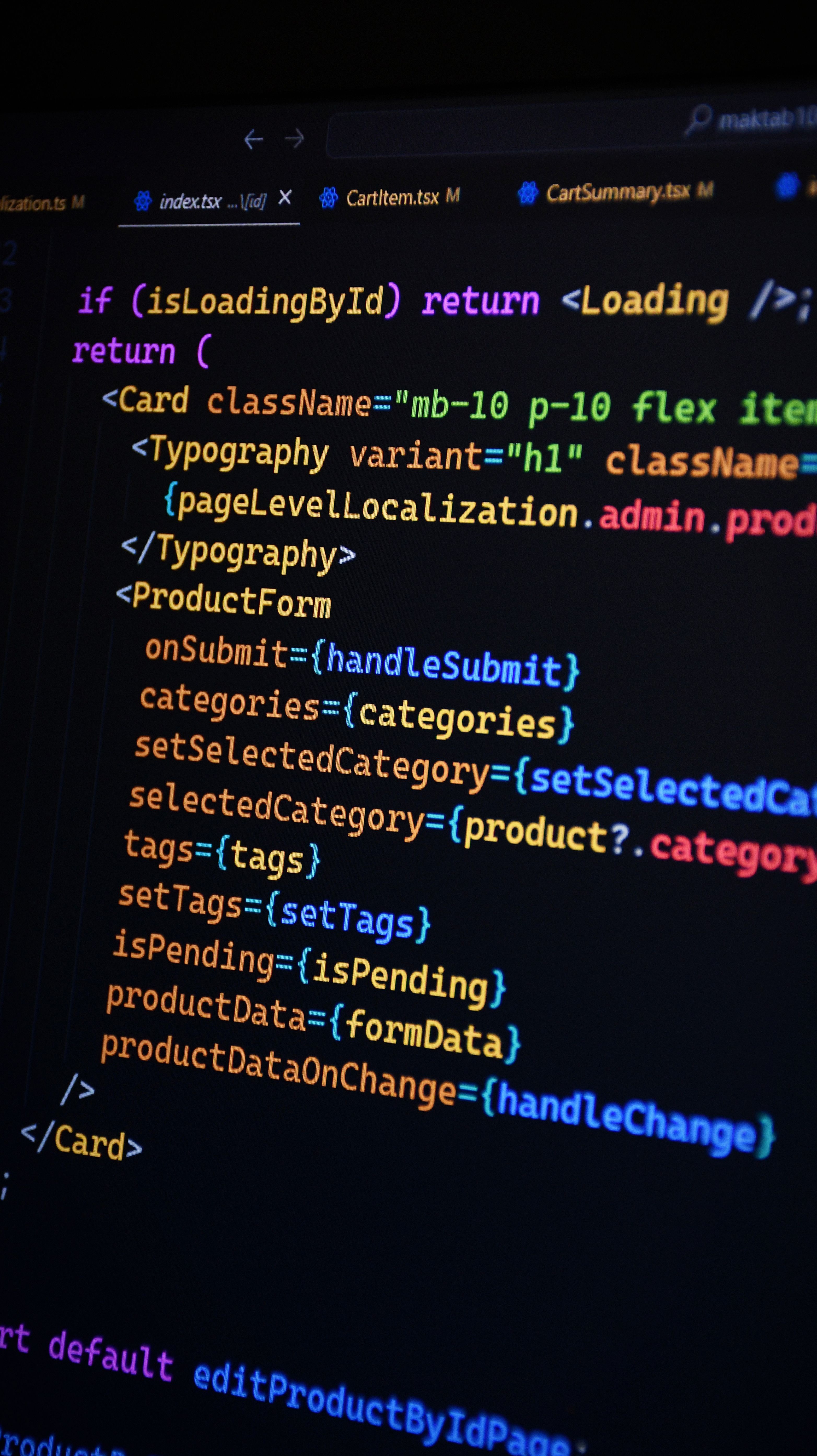 Modern dark-themed coding environment